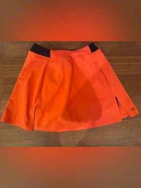 Splits59 Orange Athletic Skort with navy Waistband